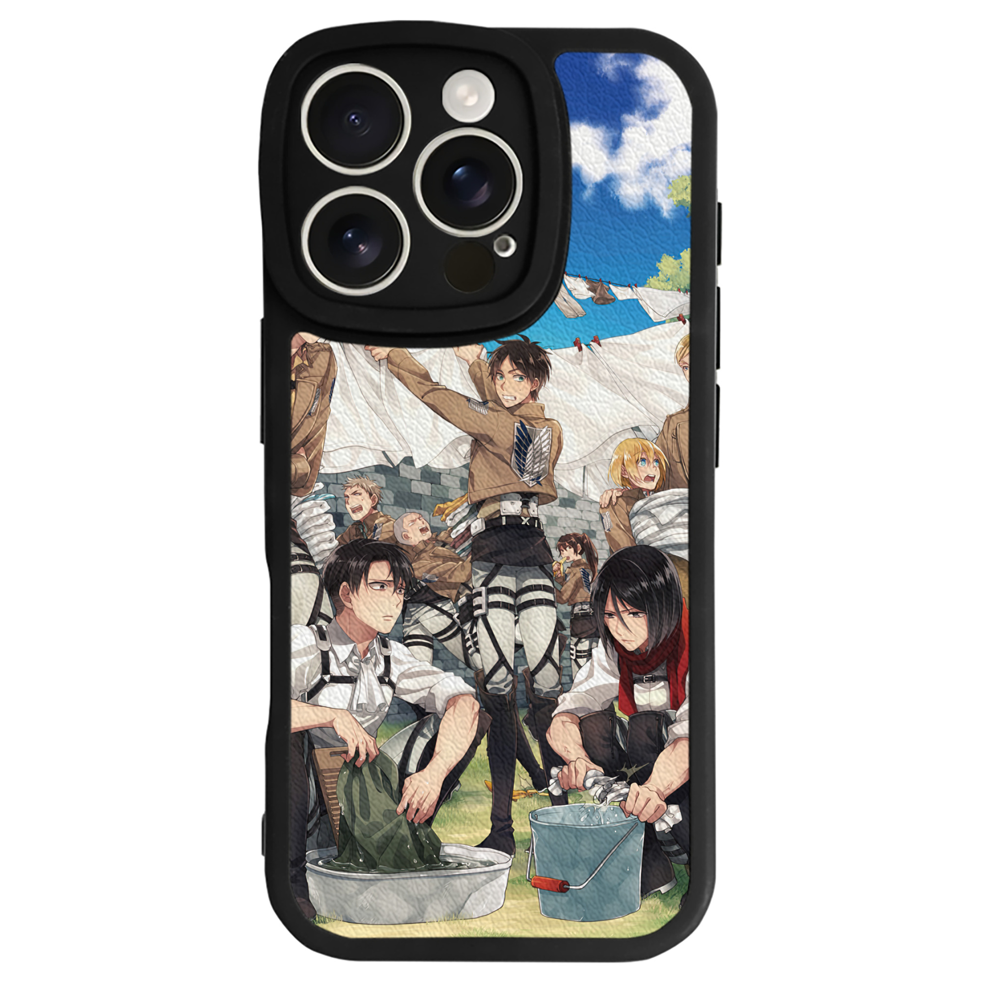 （画像用） 進撃の巨人 Attack on Titan 【iPhone 16シリーズ対応】シリコンスマホケース（レザー調） 材質：シリコン